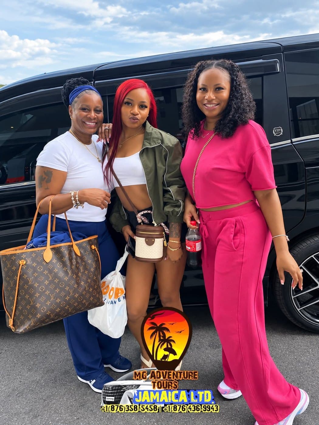 Three guests at a villa pickup