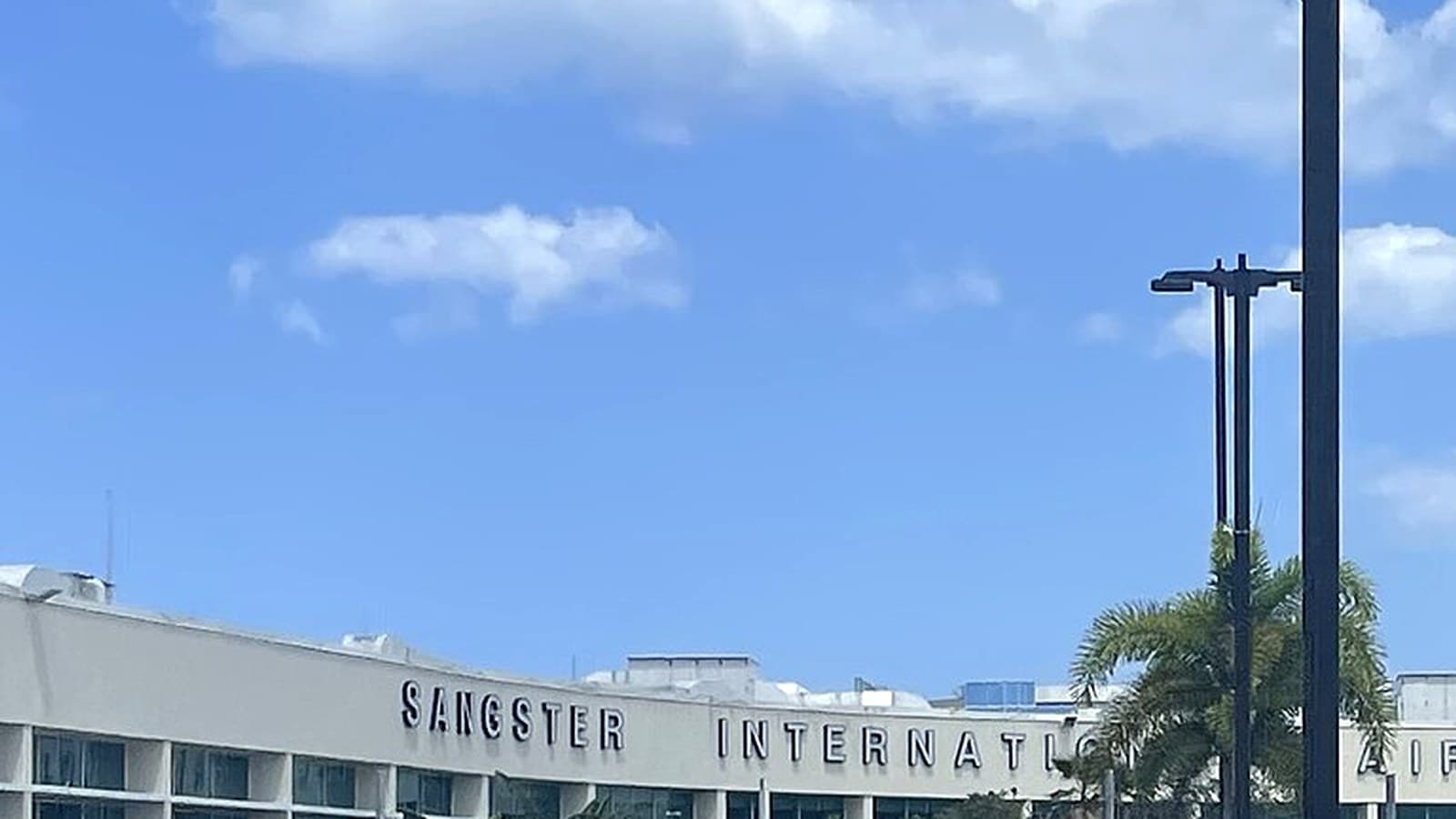 Sangster International lettering on the MBJ terminal